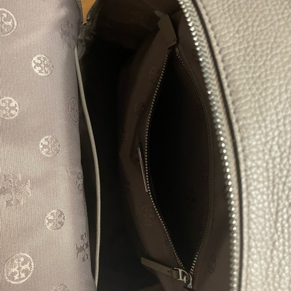 Tory Burch Thea Pebbled Gray Backpack - Picture 7 of 9